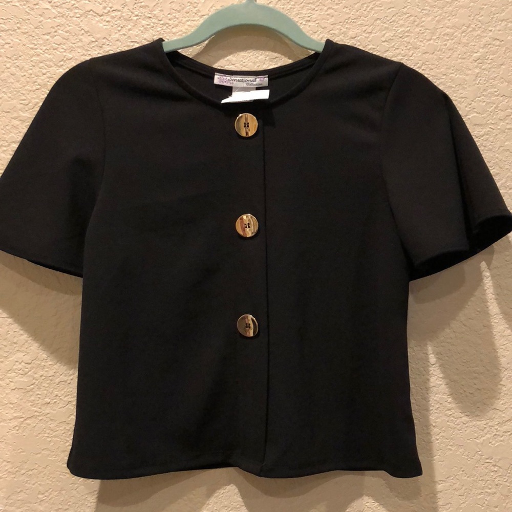Dressy short black top